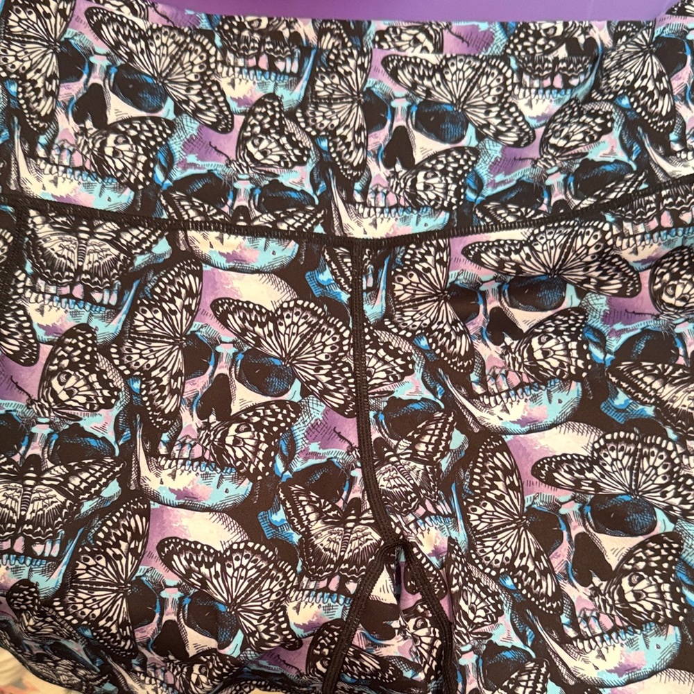 Constantly Varied Gear Women's Athletic Shorts - Purple and Blue Skull Design